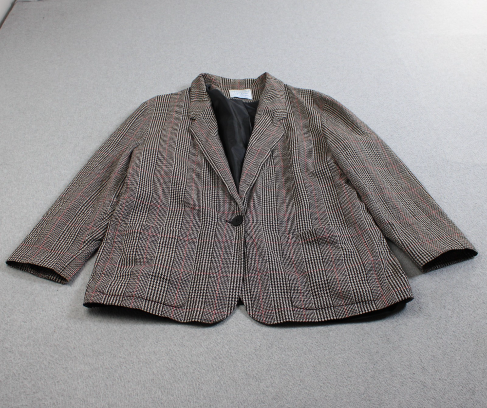 Pendleton Wool Blazer Womens 14 Brown Plaid Jacket USA Heritage Academia 90s USA